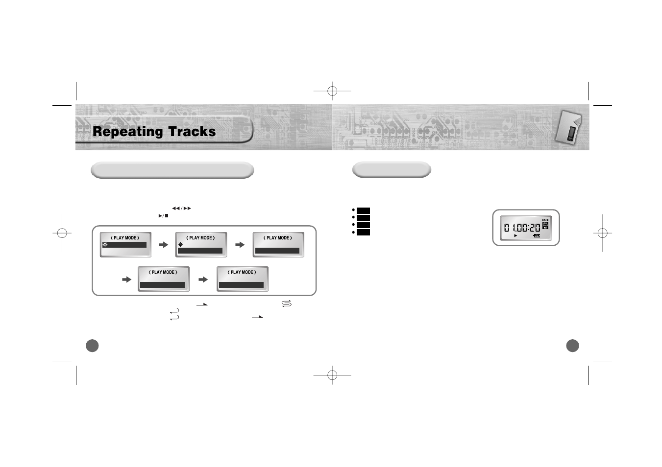 Repeating tracks | Samsung YP-700 User Manual | Page 14 / 44