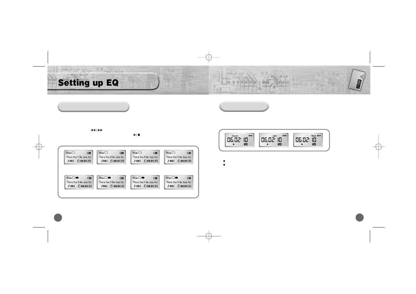 Setting up eq | Samsung YP-700 User Manual | Page 15 / 44