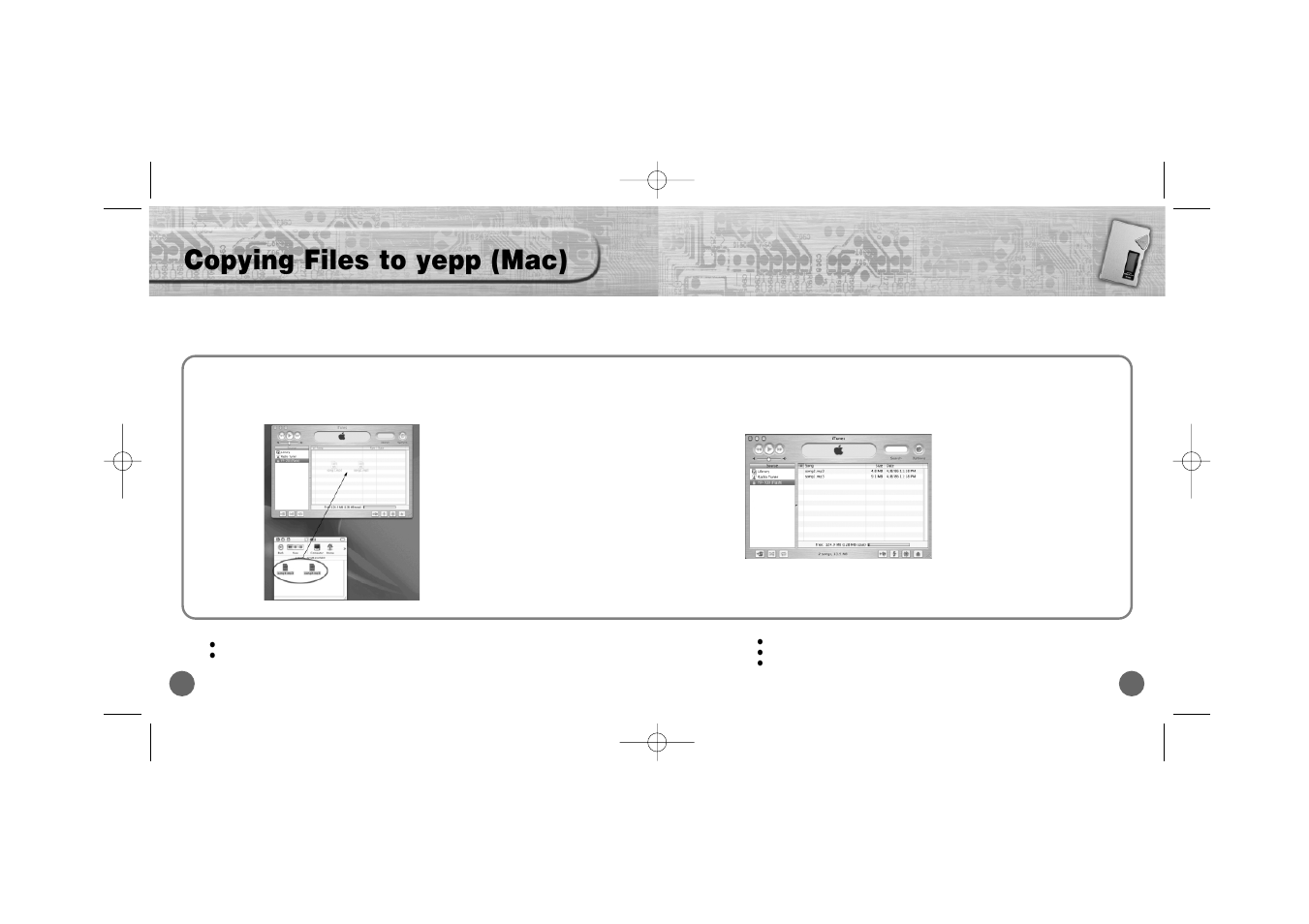 Copying files to yepp (mac) | Samsung YP-700 User Manual | Page 27 / 44