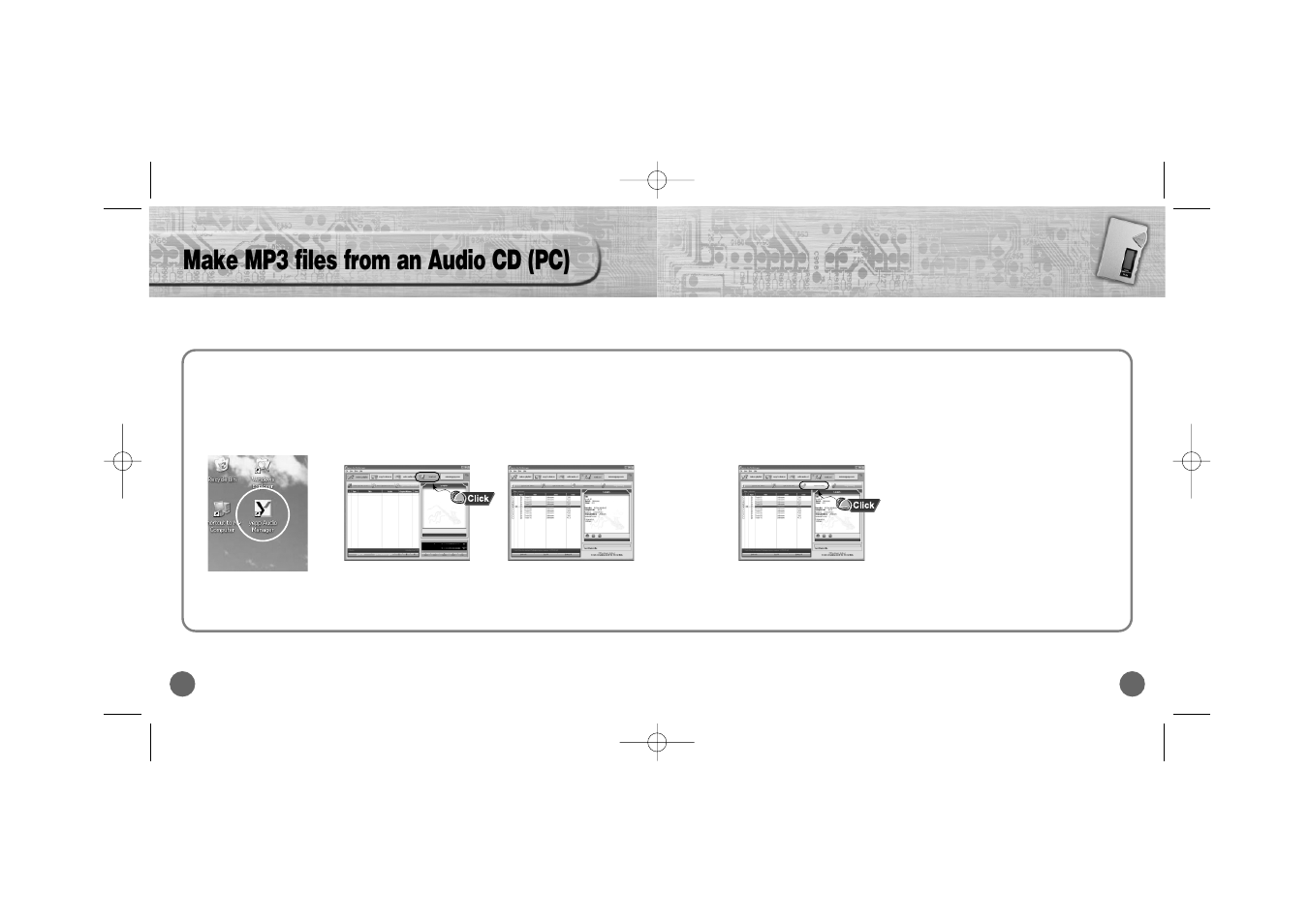 Make mp3 files from an audio cd (pc) | Samsung YP-700 User Manual | Page 31 / 44