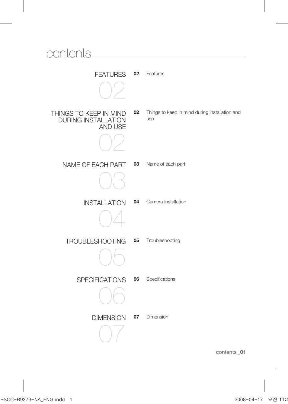 Samsung SCC-B9373 User Manual | Page 5 / 12
