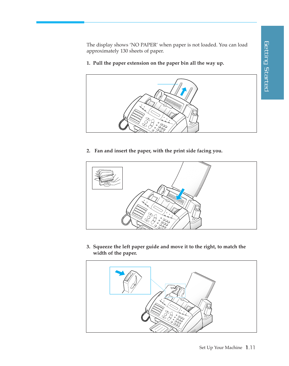 Loading paper | Samsung SF4500 User Manual | Page 18 / 93