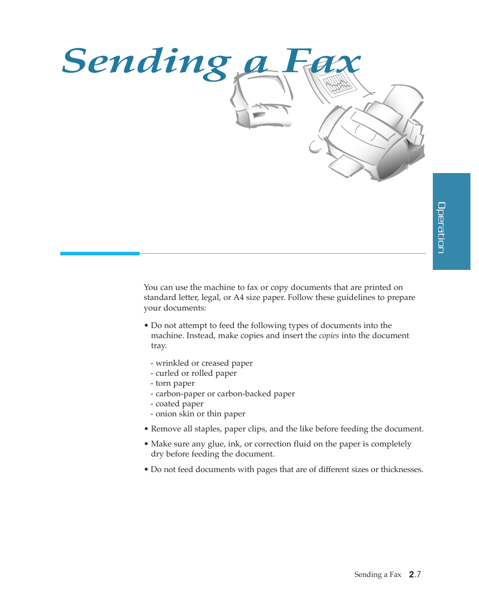 Sending a fax | Samsung SF4500 User Manual | Page 30 / 93