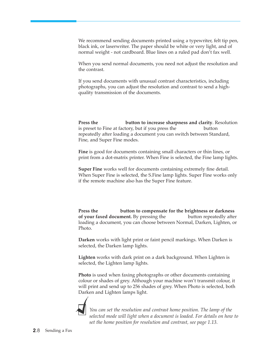 Setting document resolution and contrast | Samsung SF4500 User Manual | Page 31 / 93