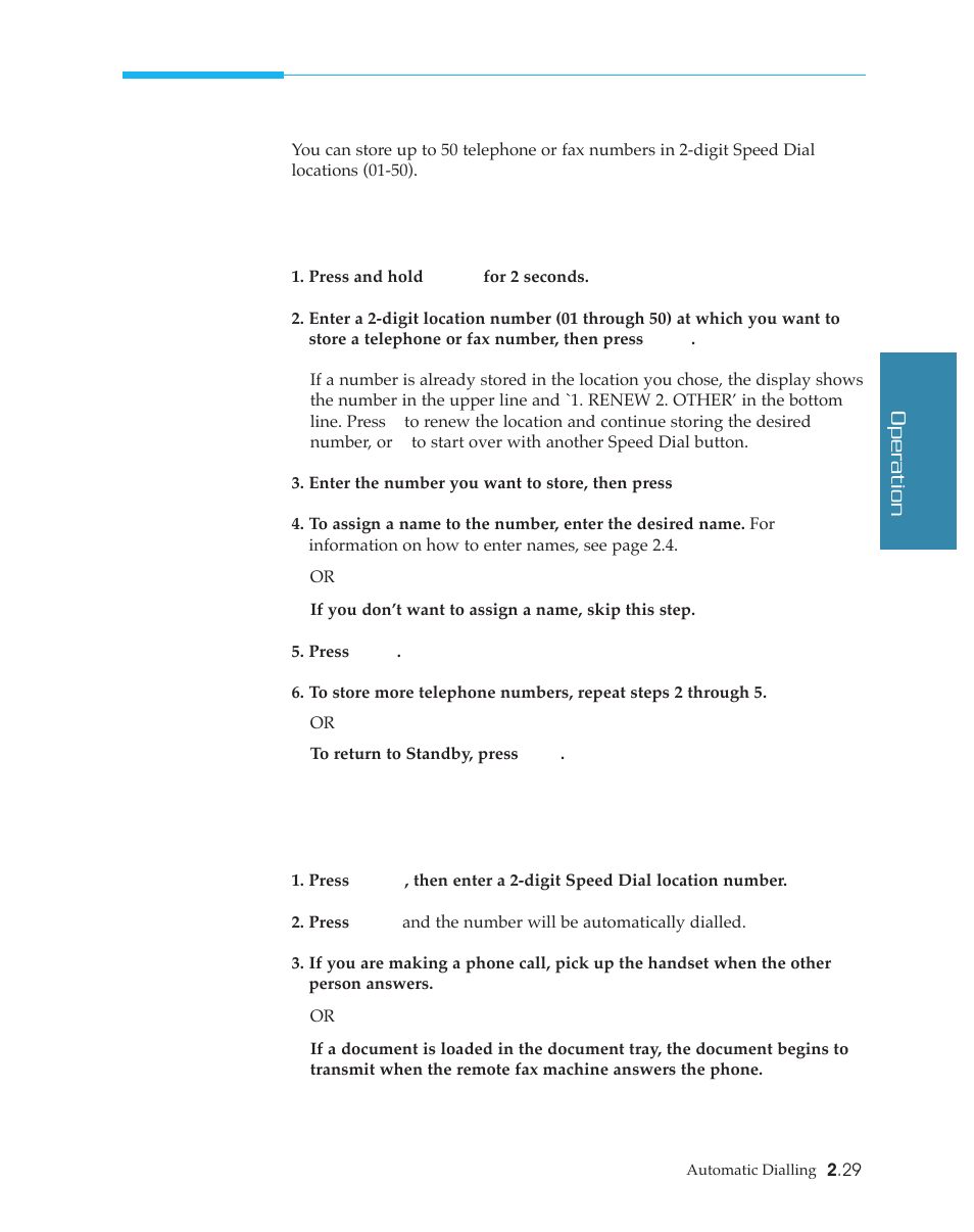 Speed dialling | Samsung SF4500 User Manual | Page 52 / 93