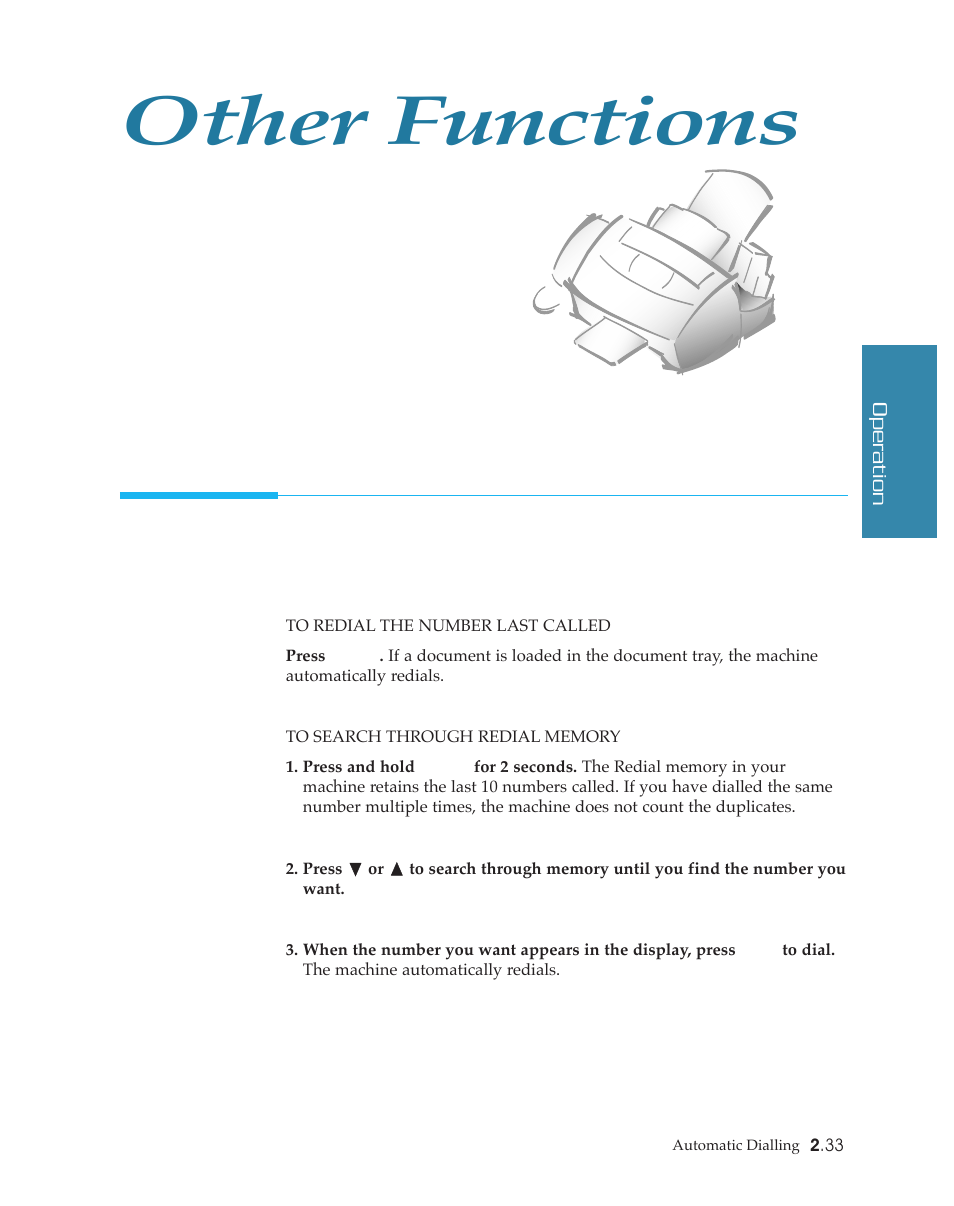 Other functions | Samsung SF4500 User Manual | Page 56 / 93