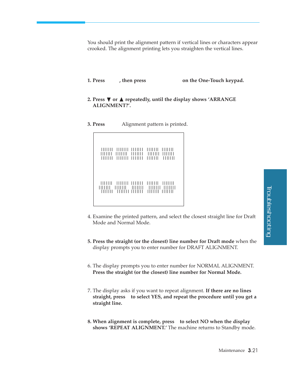 Cartridge alignment, Troubleshooting | Samsung SF4500 User Manual | Page 83 / 93