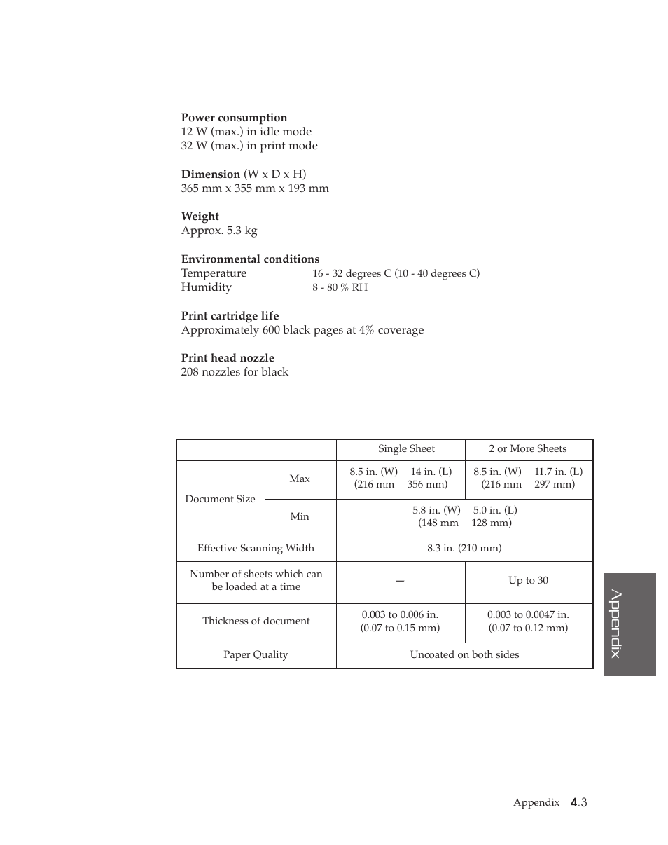 Appendix | Samsung SF4500 User Manual | Page 86 / 93