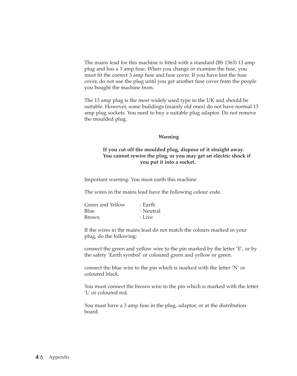 Replacing the fitted plug | Samsung SF4500 User Manual | Page 89 / 93