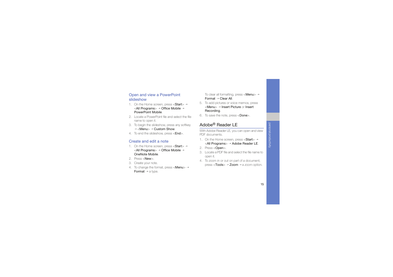 Adobe® reader le, Adobe | Samsung C6625 User Manual | Page 20 / 66