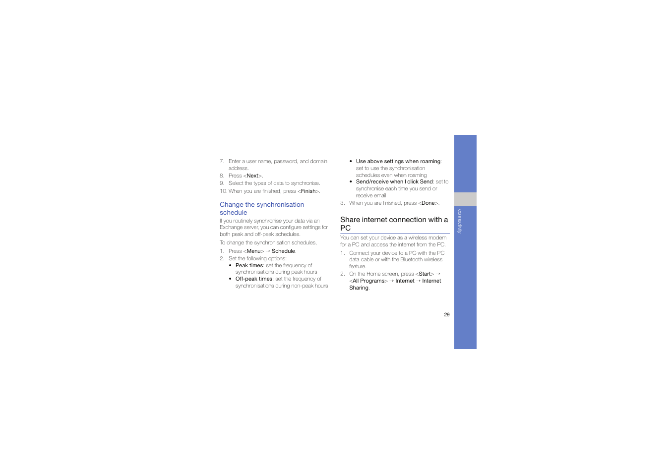 Share internet connection with a pc | Samsung C6625 User Manual | Page 34 / 66
