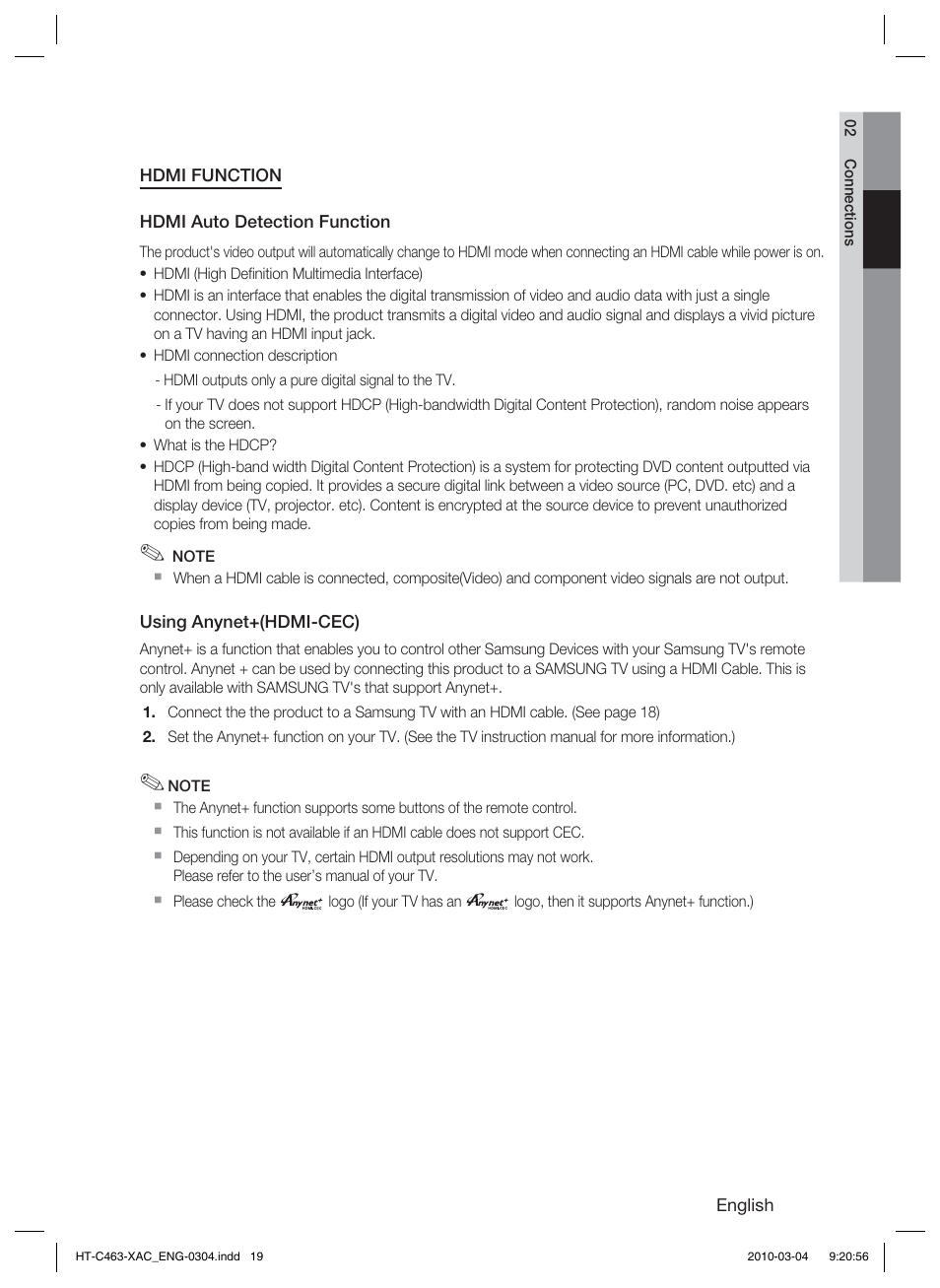 Samsung HT-C463-XAC User Manual | Page 19 / 42