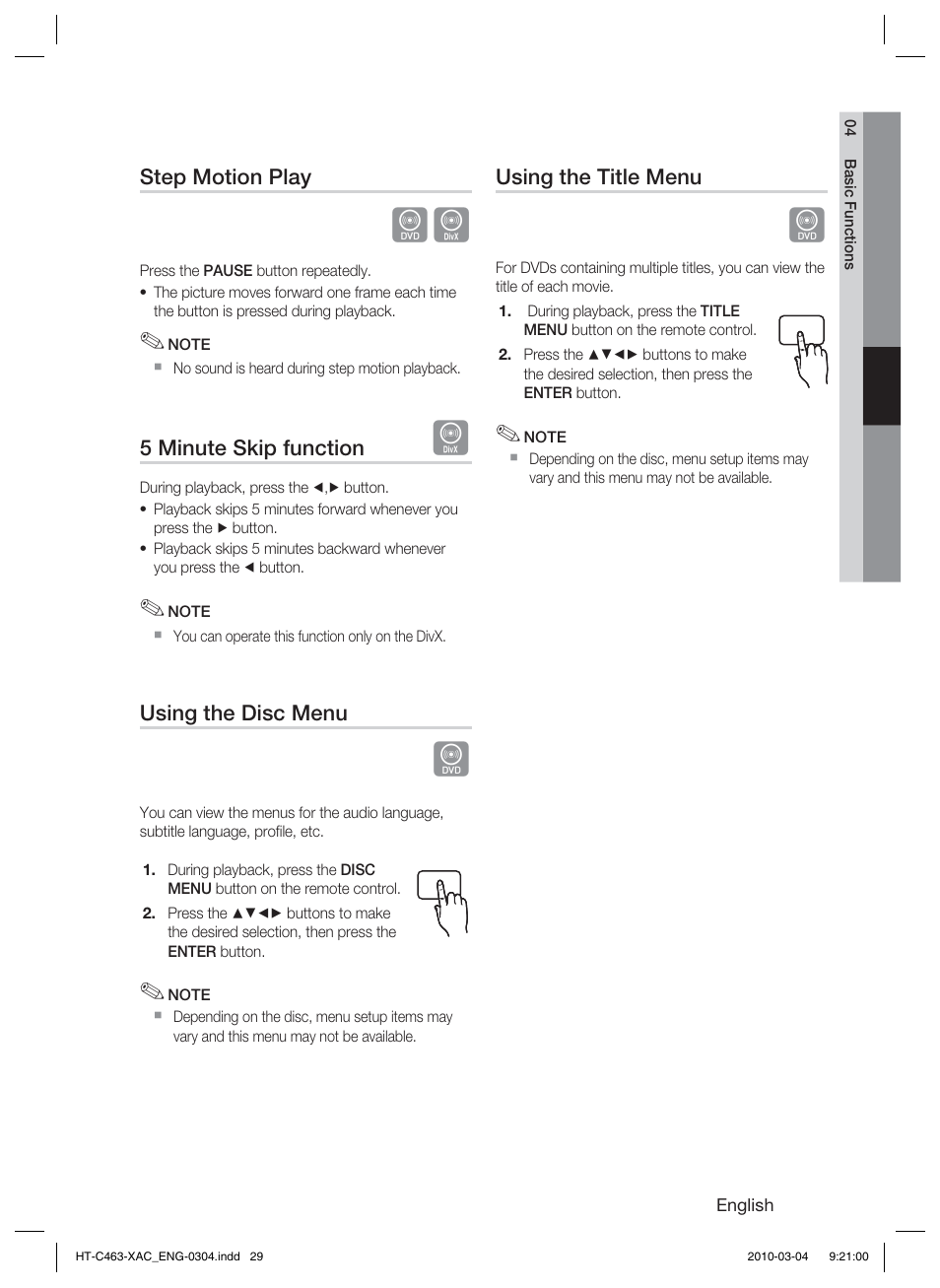 Samsung HT-C463-XAC User Manual | Page 29 / 42