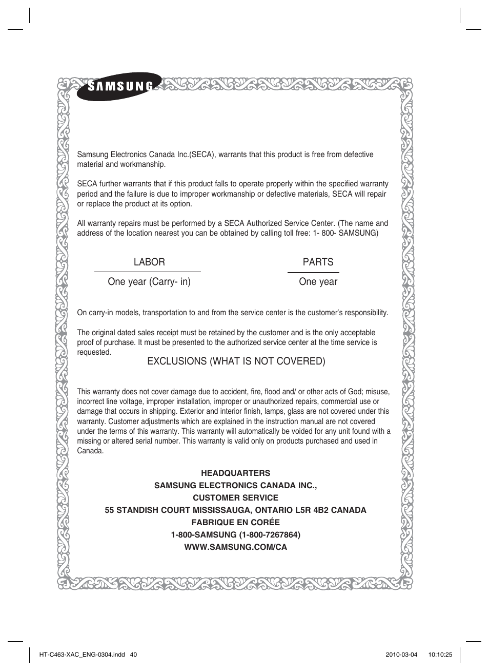Samsung HT-C463-XAC User Manual | Page 40 / 42