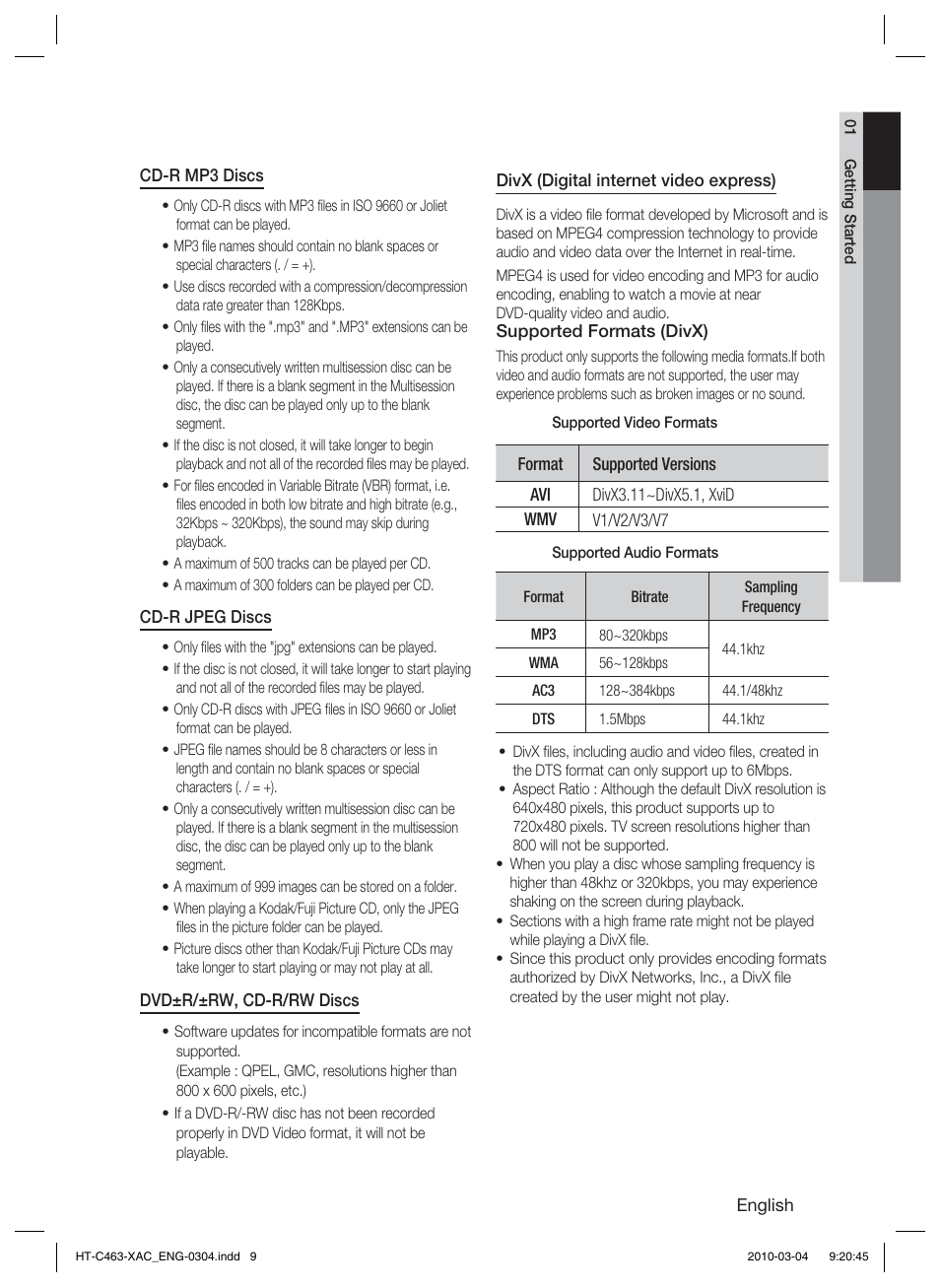 Samsung HT-C463-XAC User Manual | Page 9 / 42