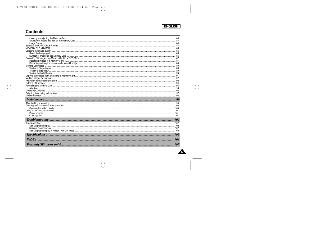 Samsung SCD103/215 User Manual | Page 9 / 112