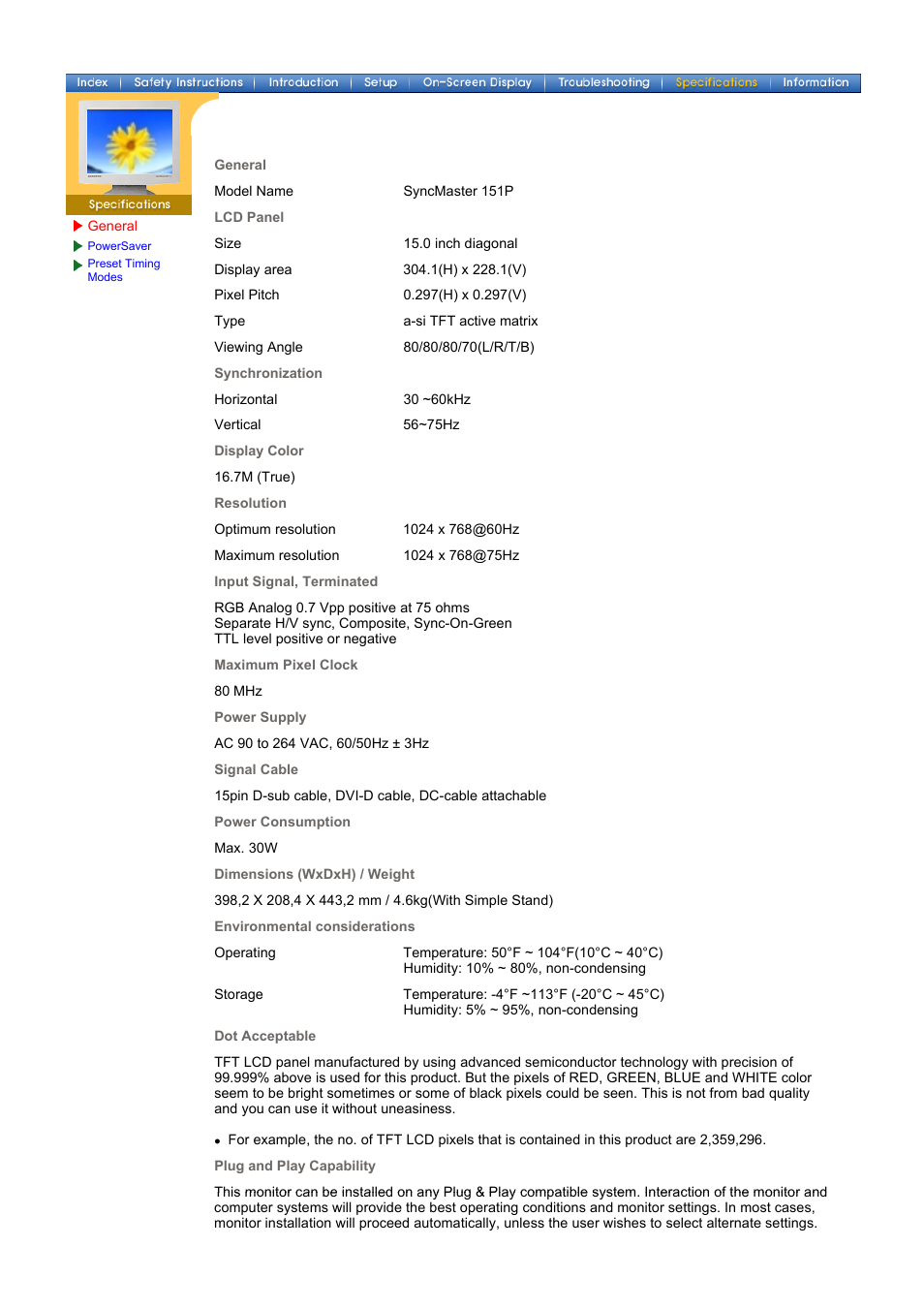 Samsung 151P User Manual | Page 34 / 51