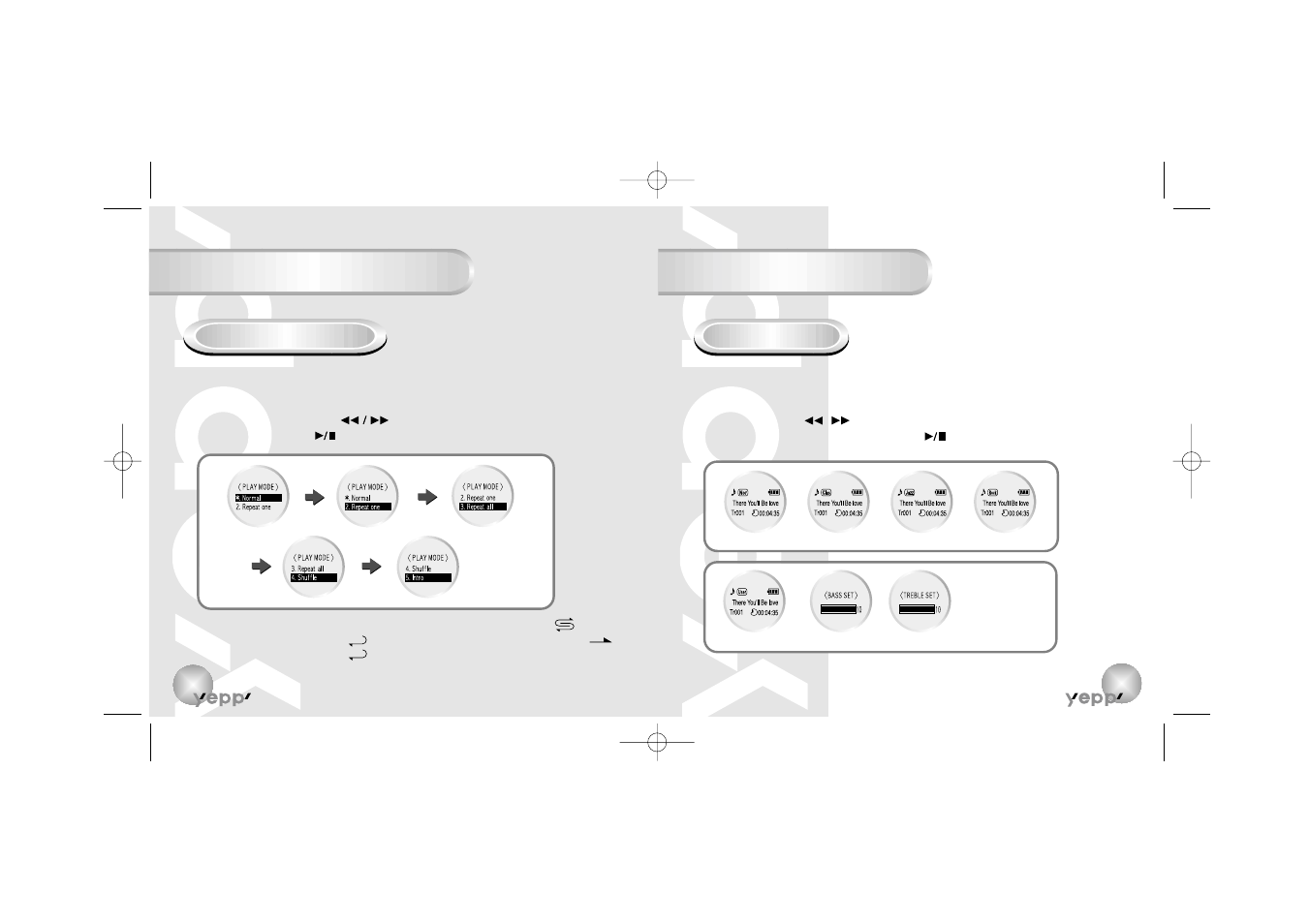Repeating tracks, Setting up eq, Repeating tracks setting up eq | Samsung YP-90S User Manual | Page 10 / 34