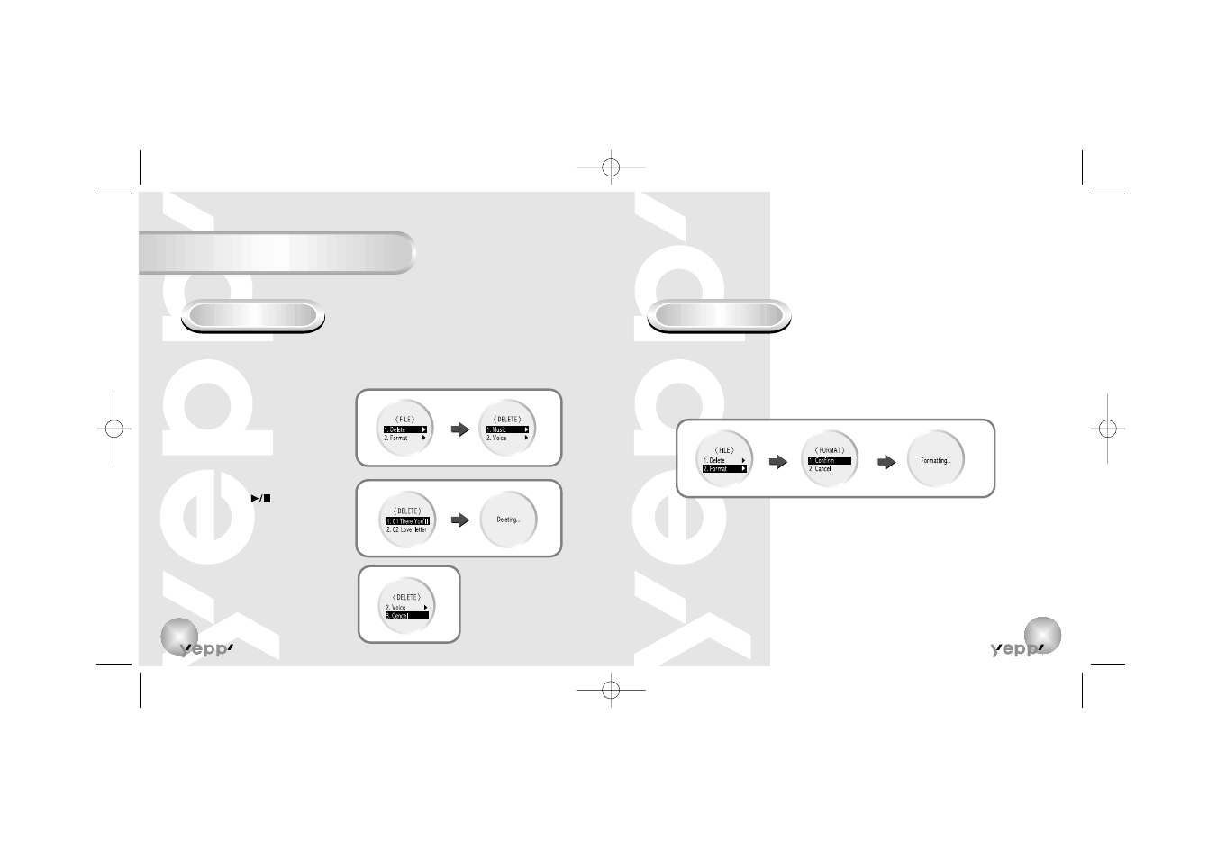 Managing files | Samsung YP-90S User Manual | Page 11 / 34