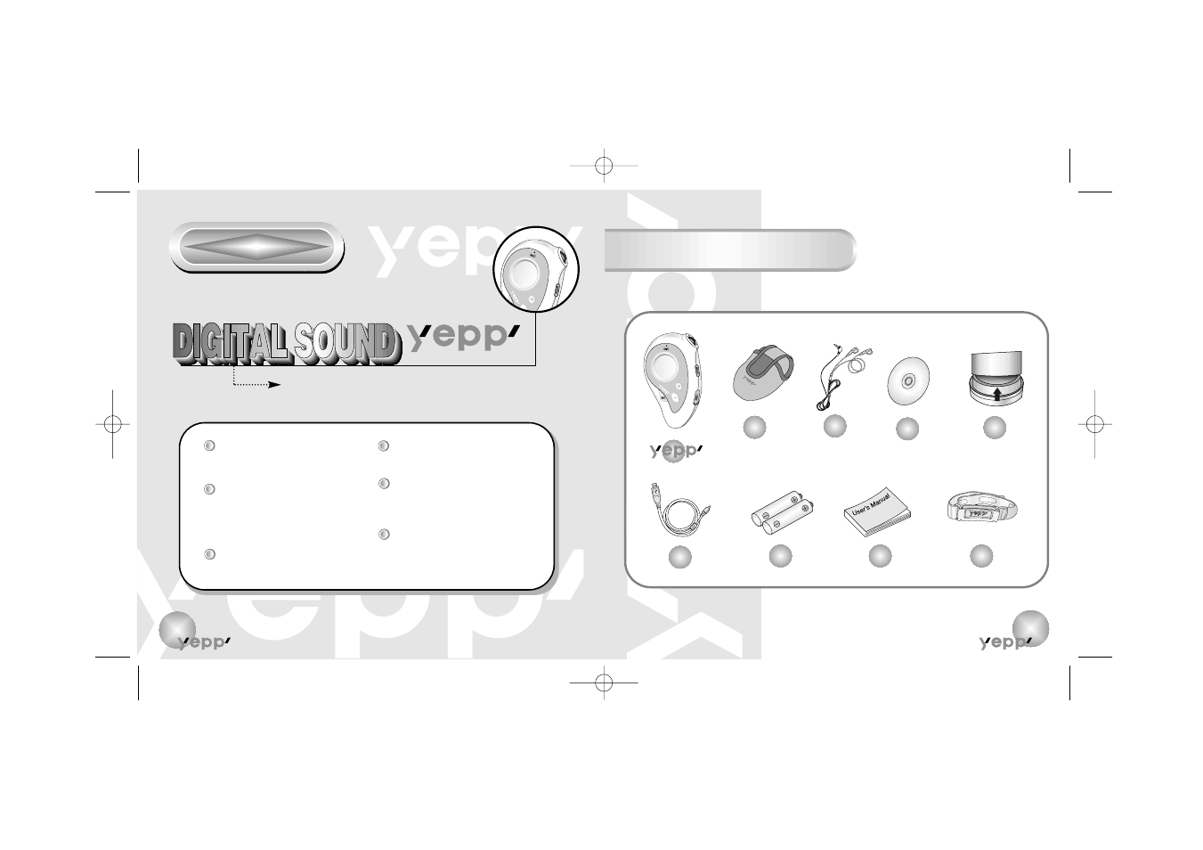Preparations, Components, Features | Digital audio player | Samsung YP-90S User Manual | Page 3 / 34