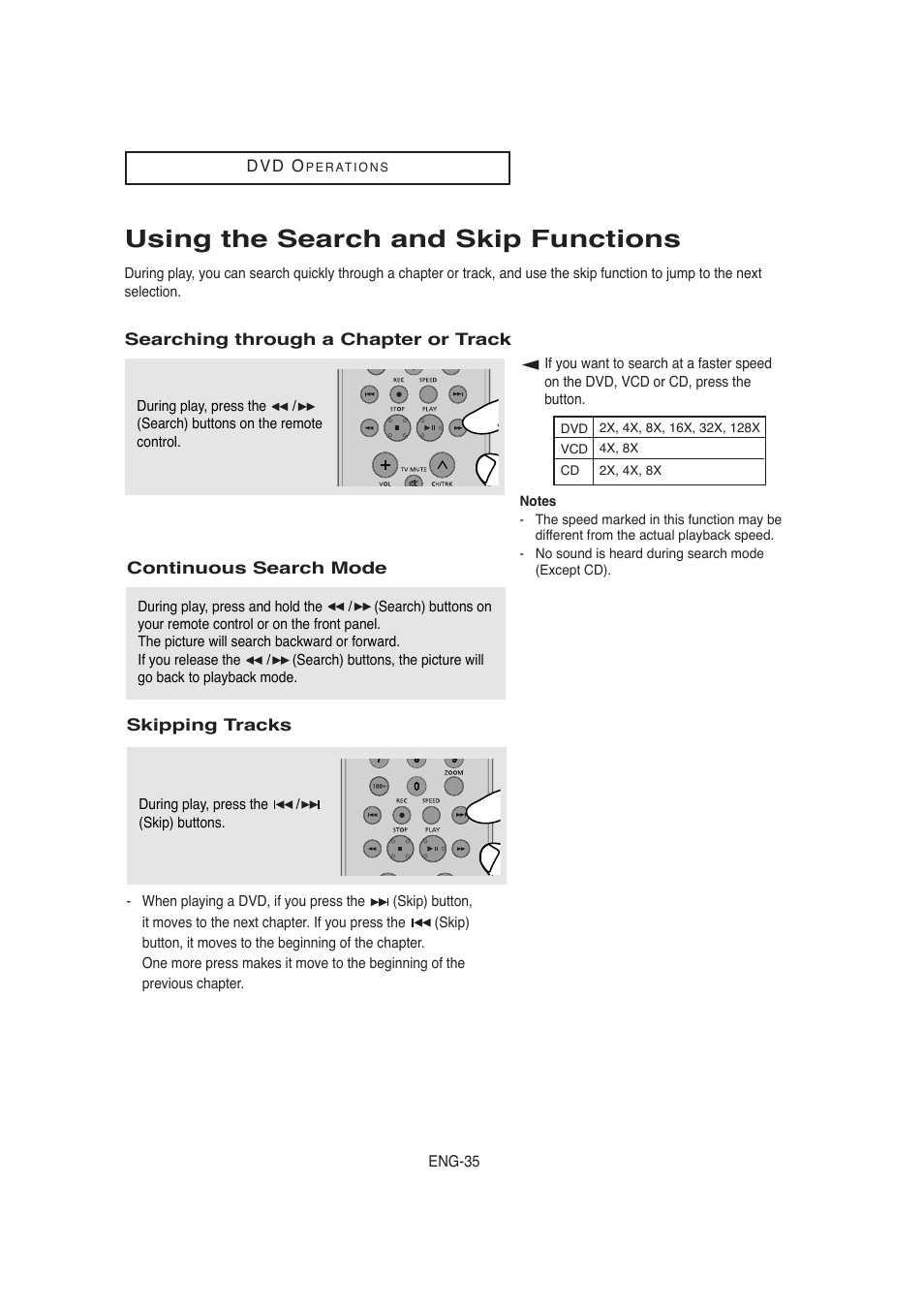 Using the search and skip functions | Samsung AK68-00956L/01 User Manual | Page 35 / 95