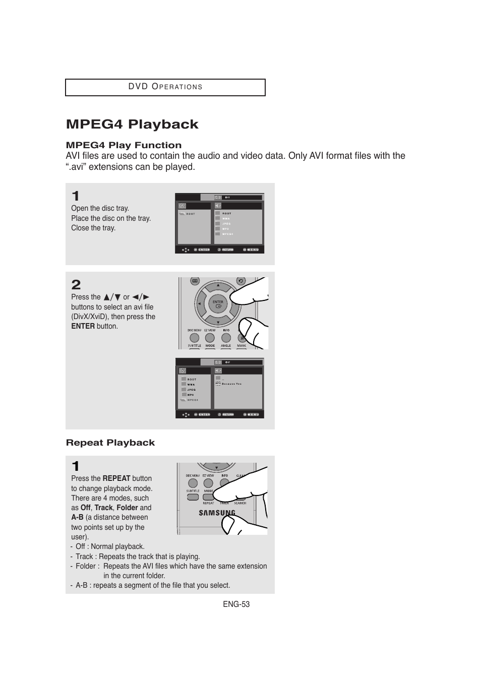 Mpeg4 playback | Samsung AK68-00956L/01 User Manual | Page 53 / 95