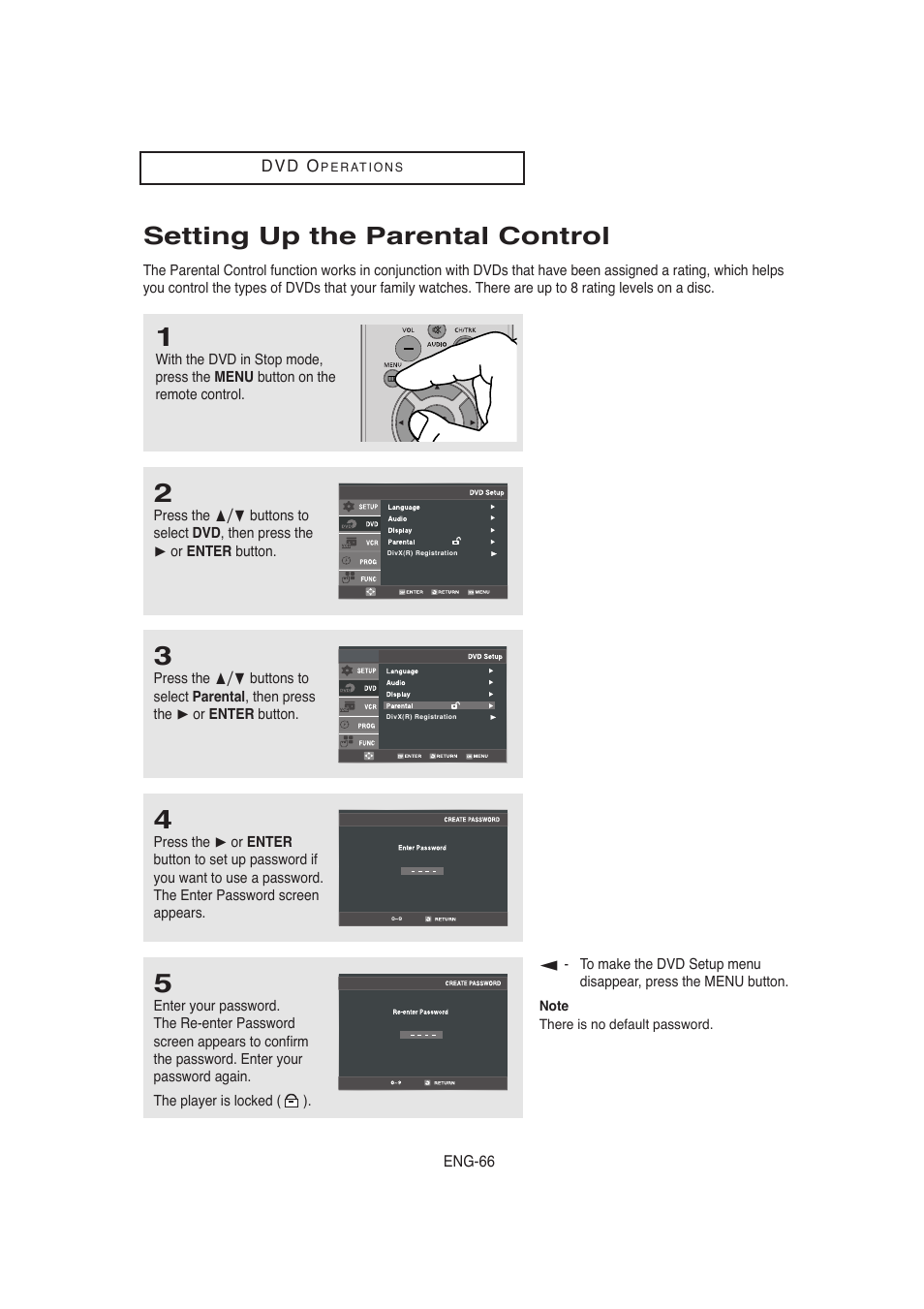 Setting up the parental control | Samsung AK68-00956L/01 User Manual | Page 66 / 95