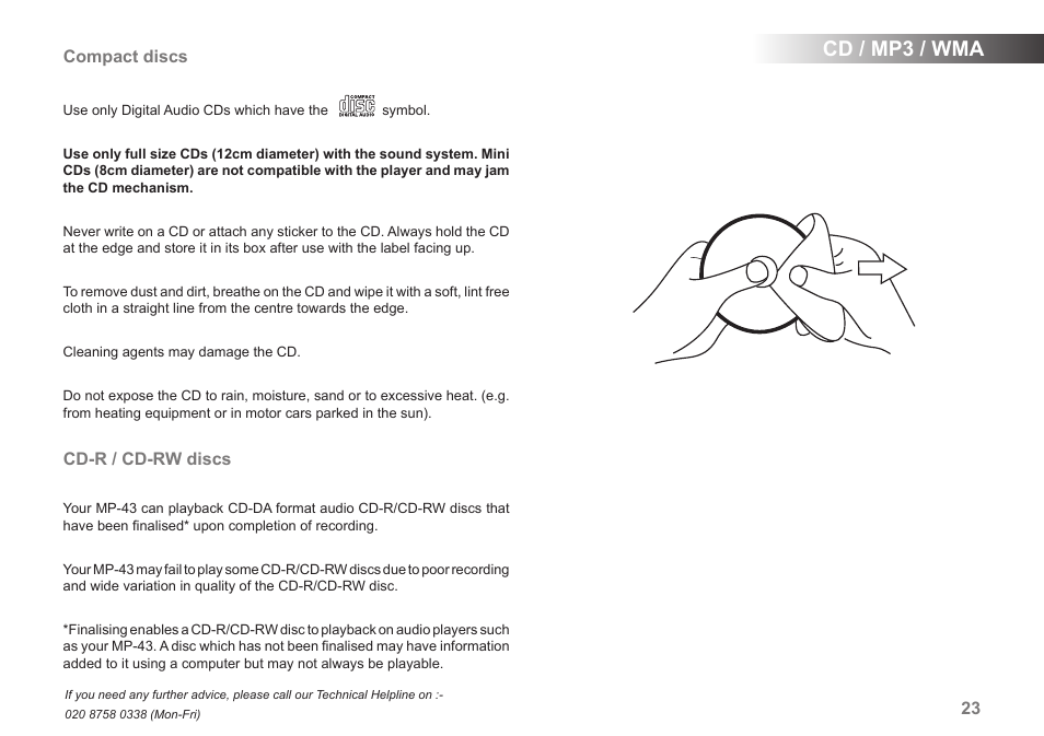 Cd / mp3 / wma | Samsung MP-43 User Manual | Page 25 / 52