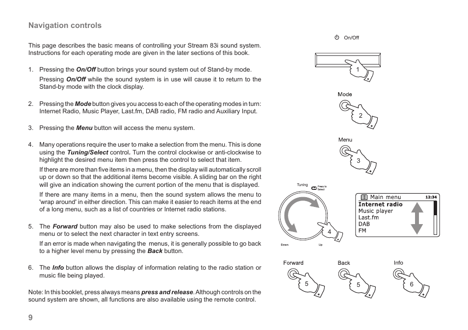 Navigation controls | Samsung STREAM 83I User Manual | Page 10 / 96