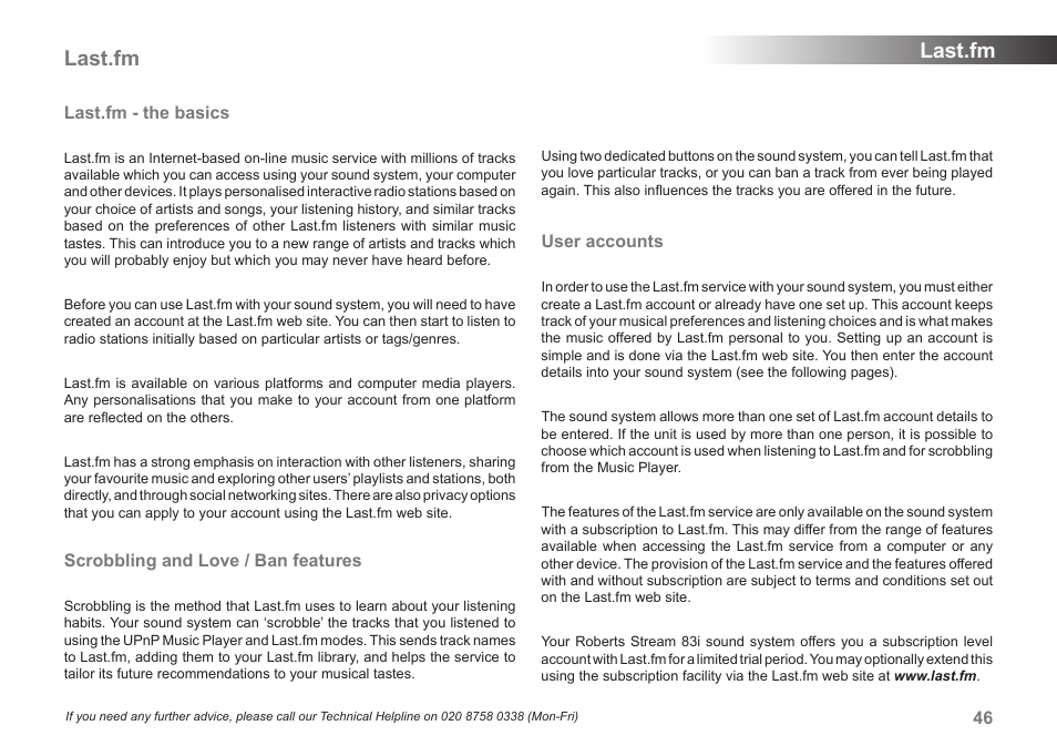 Last.fm | Samsung STREAM 83I User Manual | Page 47 / 96