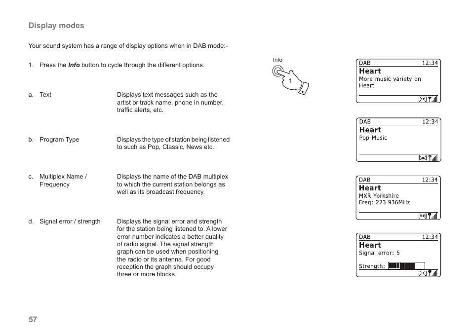 Display modes | Samsung STREAM 83I User Manual | Page 58 / 96