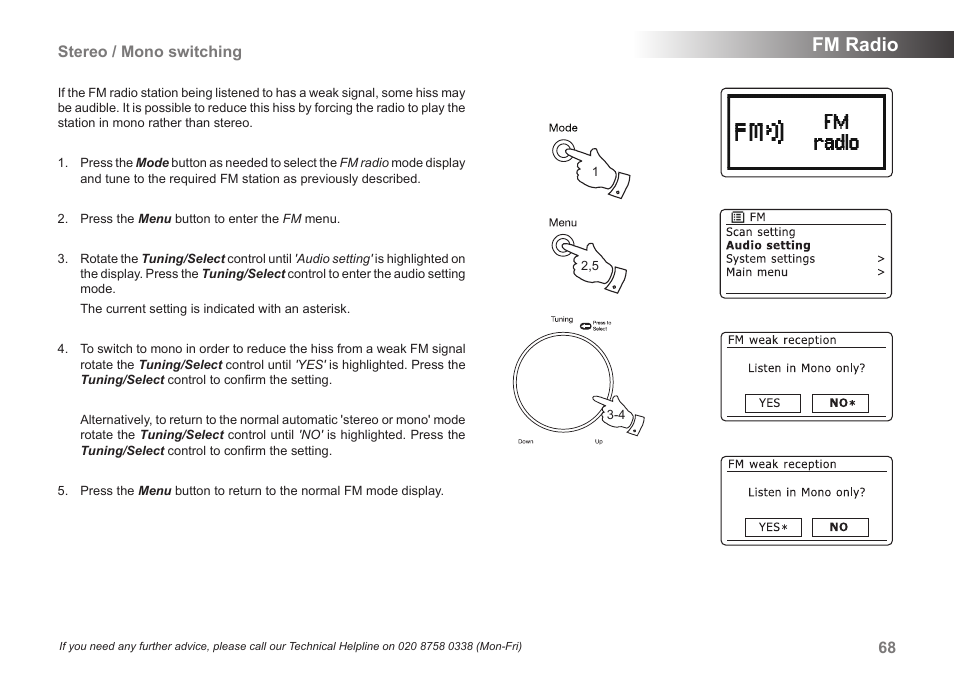 Fm radio, 68 stereo / mono switching | Samsung STREAM 83I User Manual | Page 69 / 96