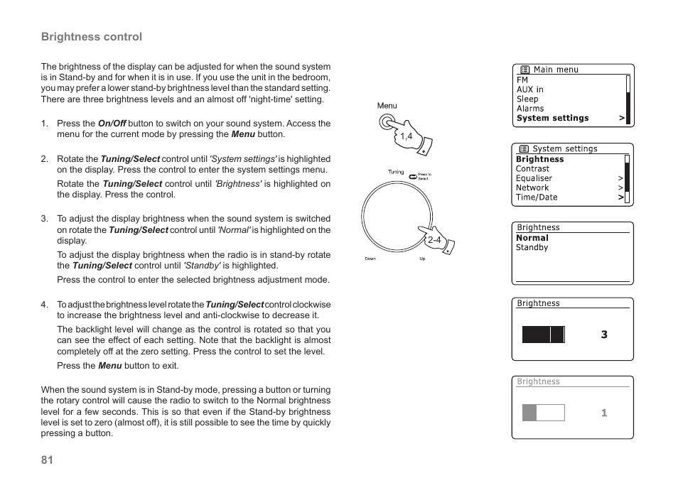 81 brightness control | Samsung STREAM 83I User Manual | Page 82 / 96
