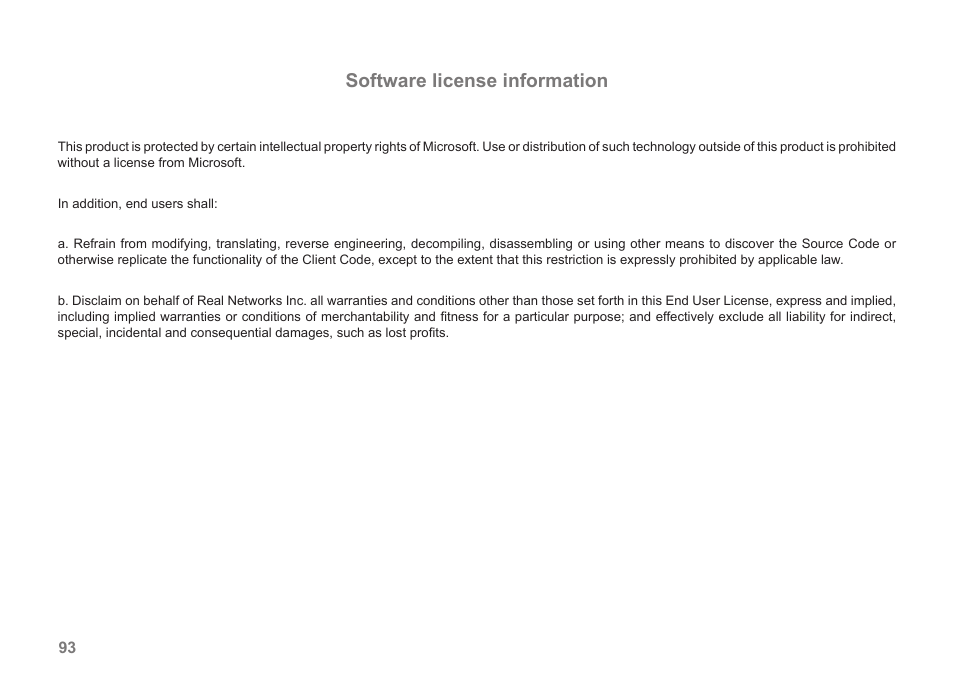Software license information | Samsung STREAM 83I User Manual | Page 94 / 96