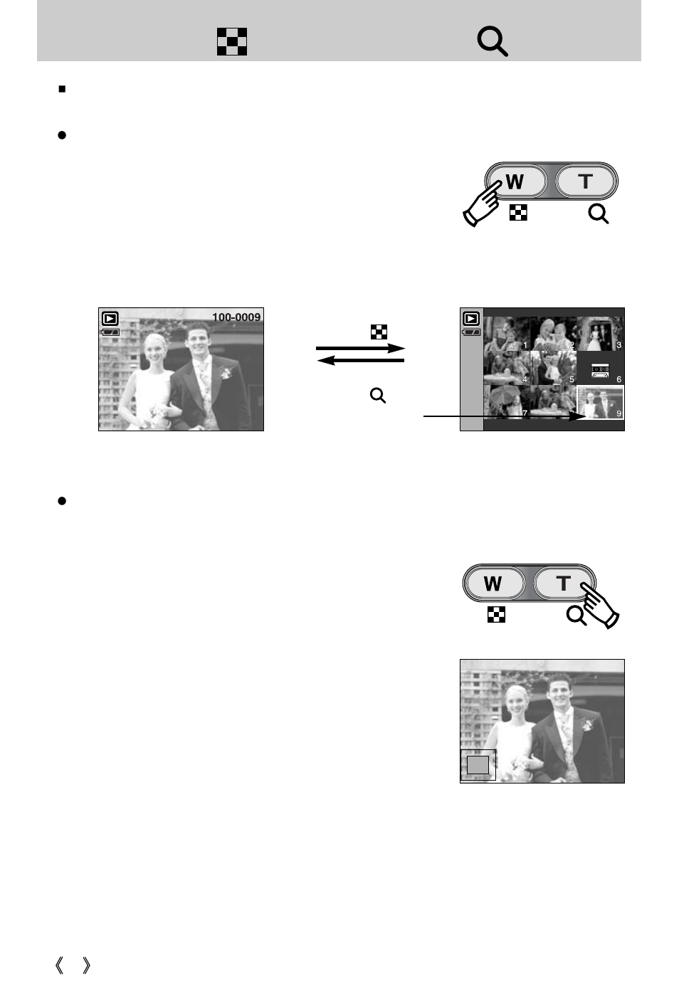 Thumbnail( ) / enlargement( ) button | Samsung Digimax i5 User Manual | Page 68 / 148