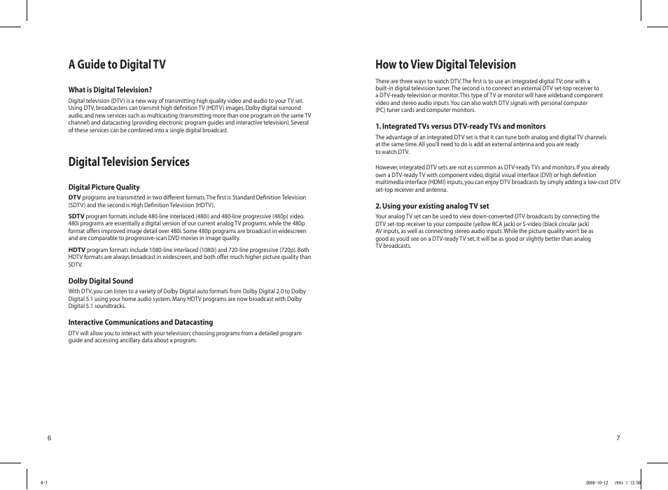 A guide to digital tv, Digital television services, How to view digital television | Samsung DTB-H260F User Manual | Page 4 / 28