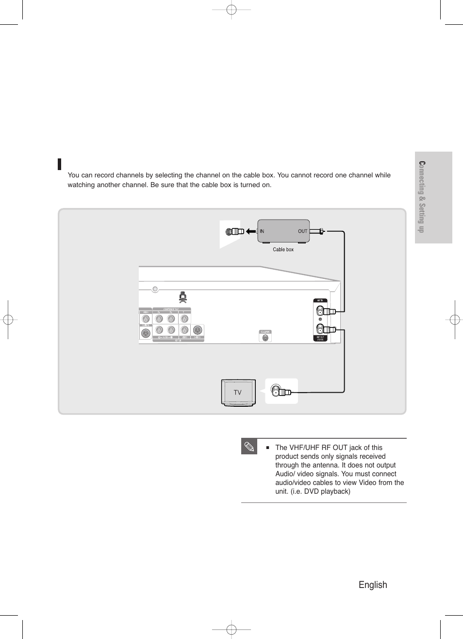 Antenna + cable box + hdd & dvd recorder + tv, English - 19 | Samsung DVD-HR720/ User Manual | Page 19 / 168