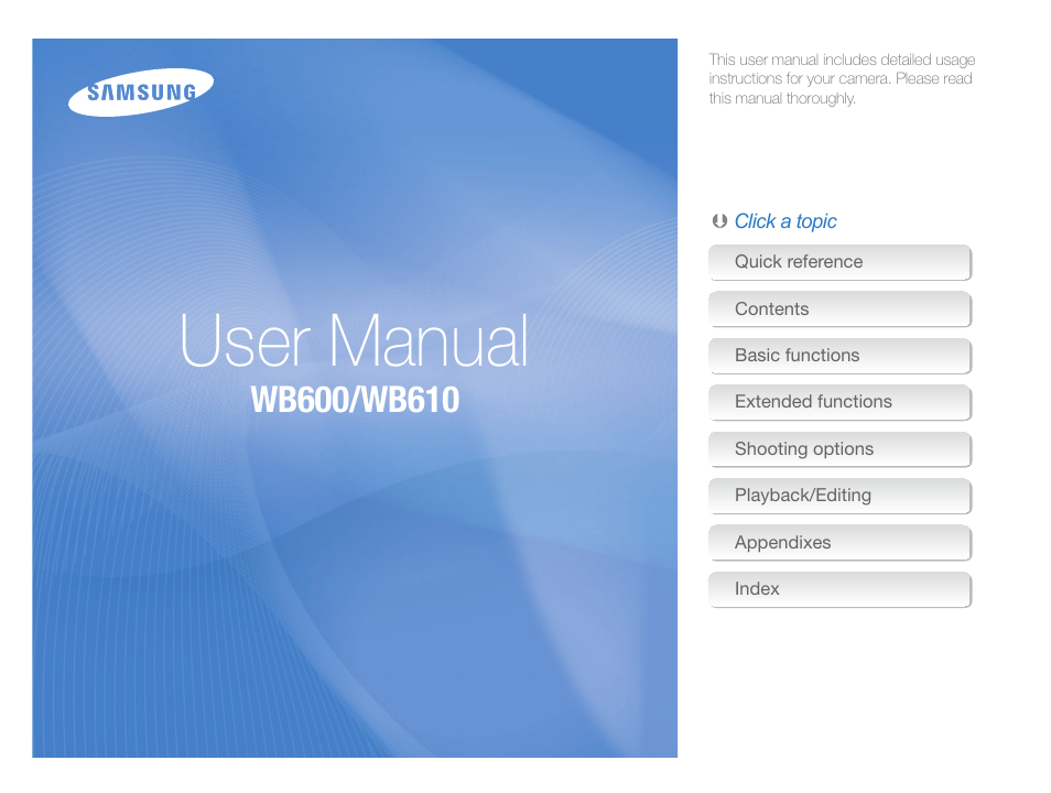 Samsung WB600 User Manual | 109 pages