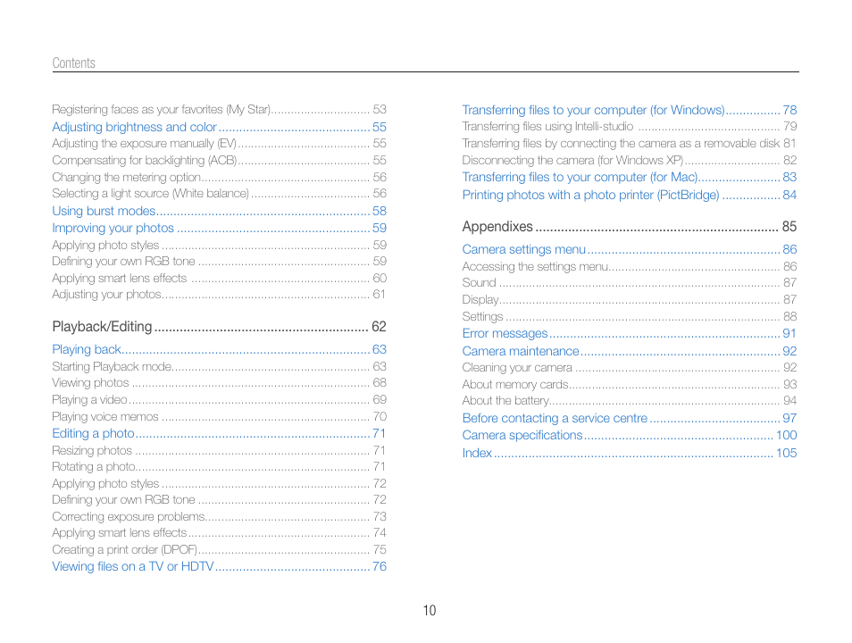 Samsung WB600 User Manual | Page 11 / 109