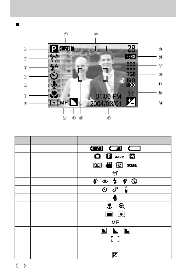 Lcd monitor indicator | Samsung Digimax V5000 User Manual | Page 20 / 120