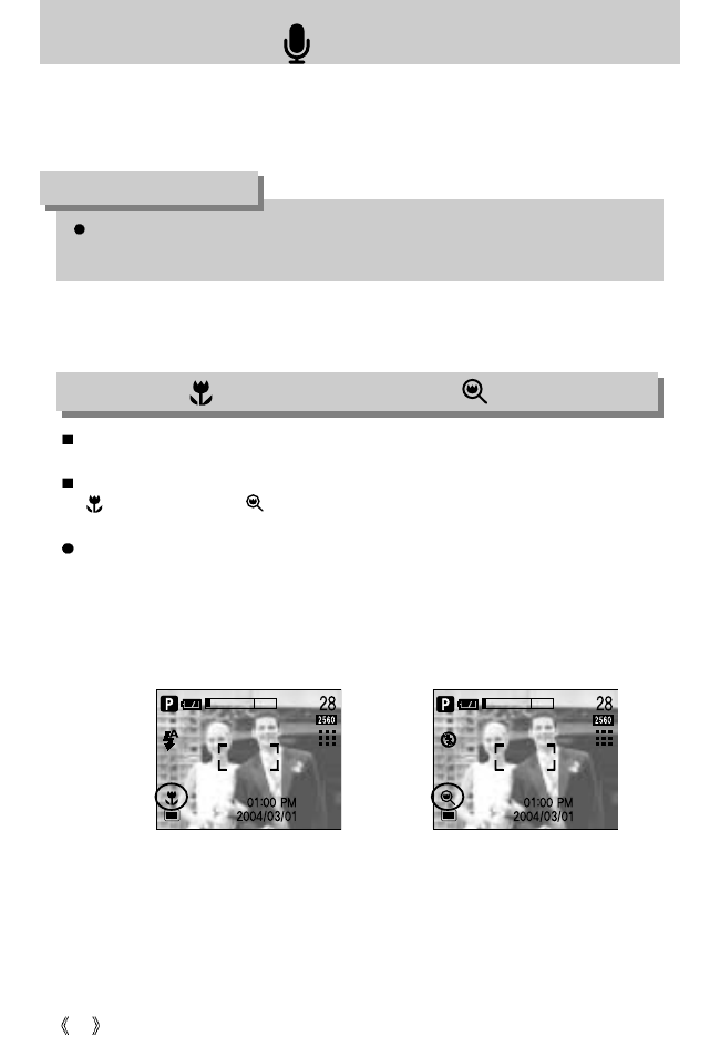 Information macro ( ) / super macro ( ) button | Samsung Digimax V5000 User Manual | Page 30 / 120