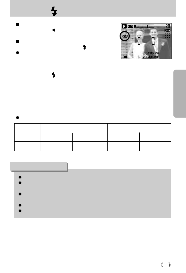 Flash( ) / left button, Information | Samsung Digimax V5000 User Manual | Page 33 / 120