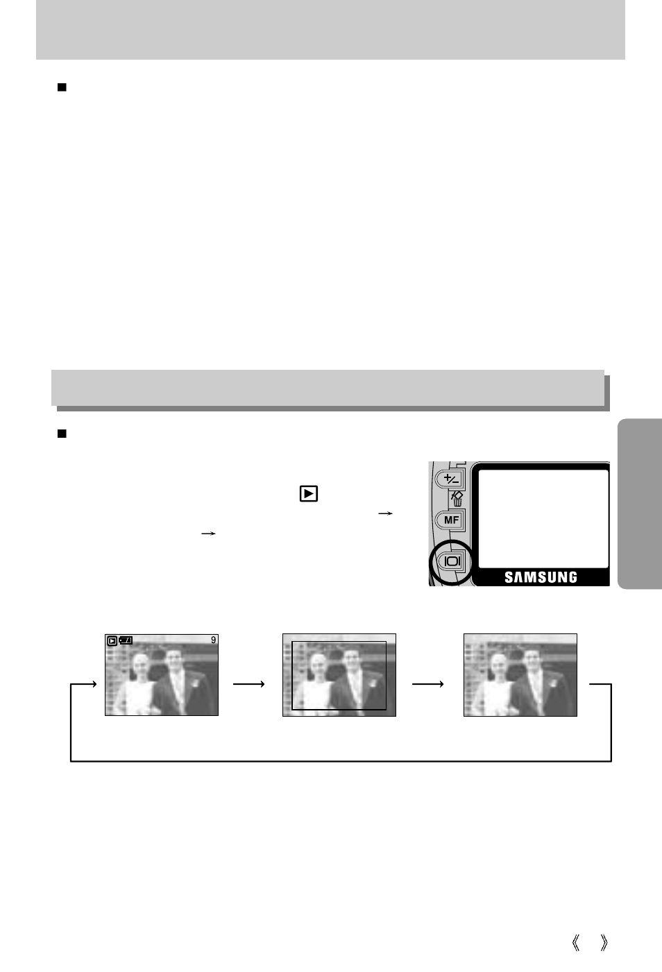 Down/ left/ right/ menu/ ok button, Lcd button | Samsung Digimax V5000 User Manual | Page 61 / 120