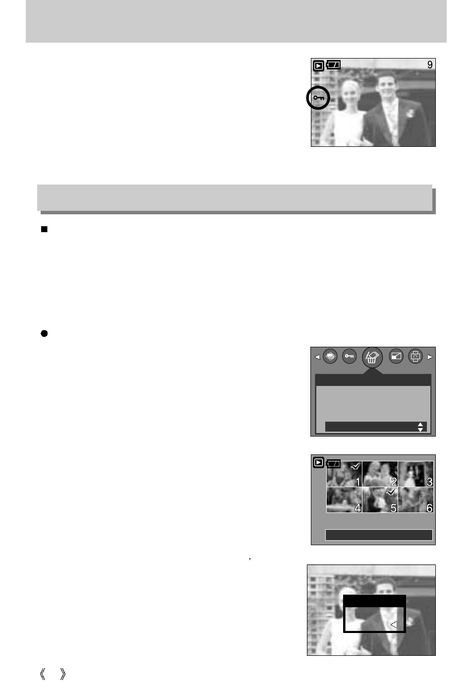 Protecting images, Deleting images | Samsung Digimax V5000 User Manual | Page 68 / 120