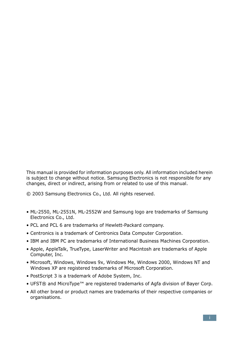 Samsung ML-2550 Series User Manual | Page 2 / 233