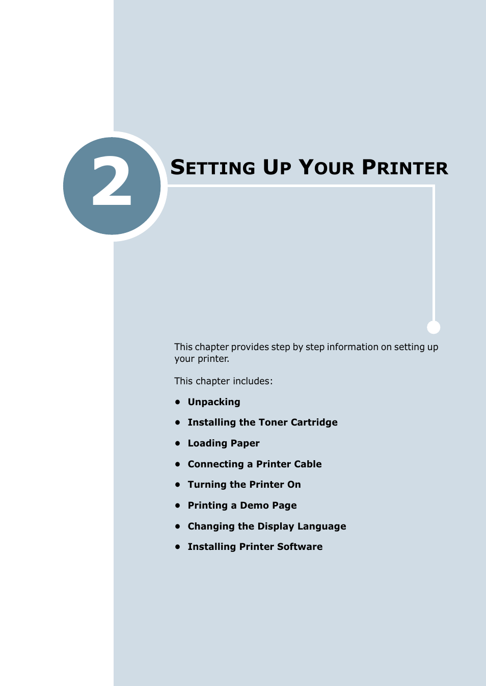 Setting up your printer, Chapter 2, Etting | Rinter | Samsung ML-2550 Series User Manual | Page 24 / 233