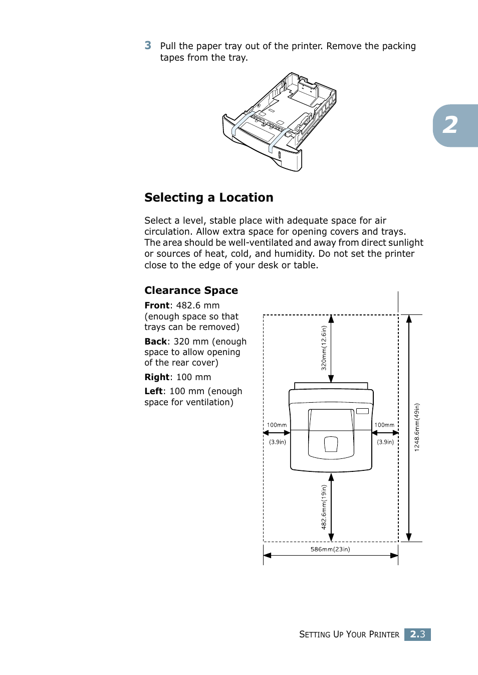 Selecting a location | Samsung ML-2550 Series User Manual | Page 26 / 233