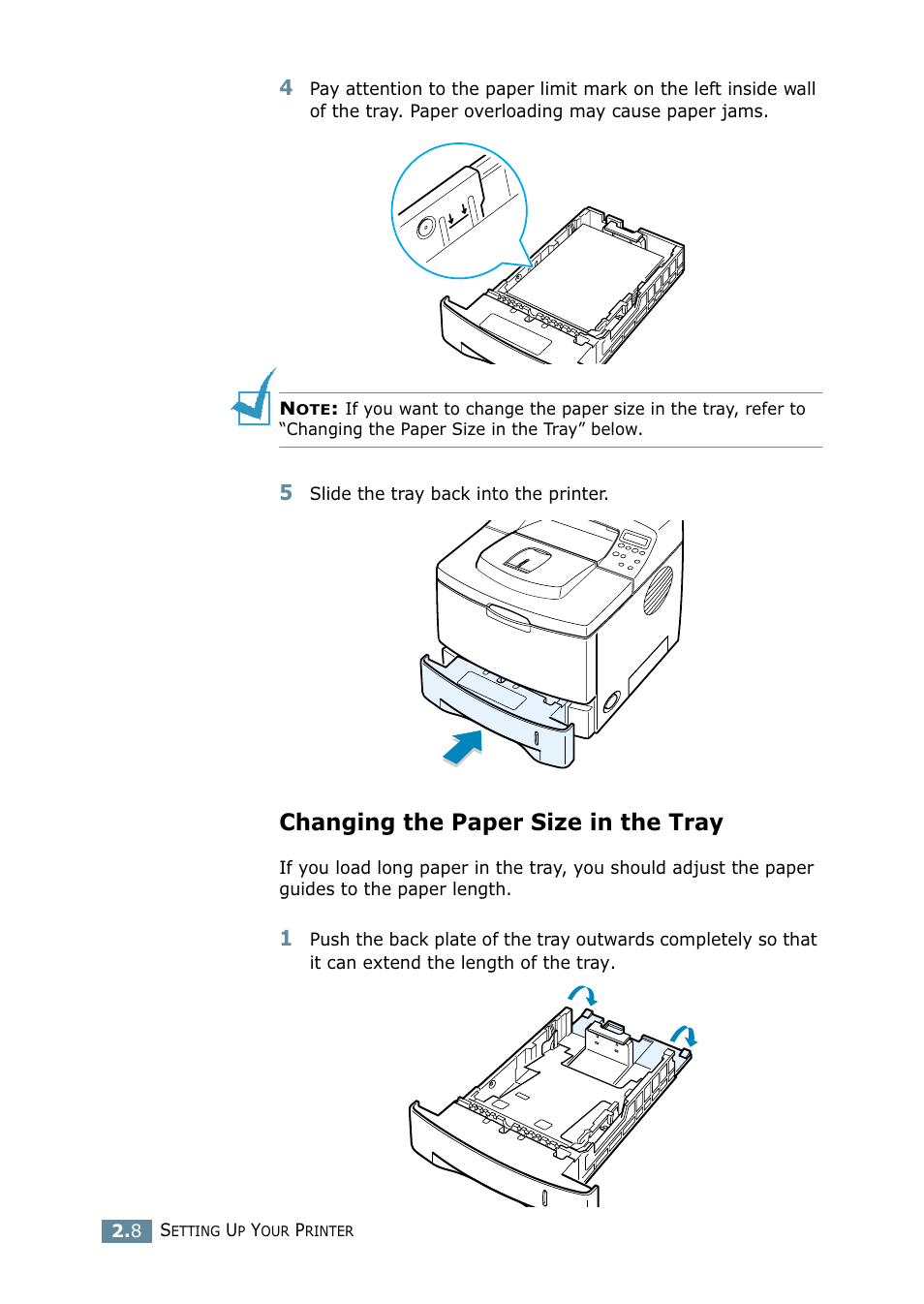 Changing the paper size in the tray | Samsung ML-2550 Series User Manual | Page 31 / 233