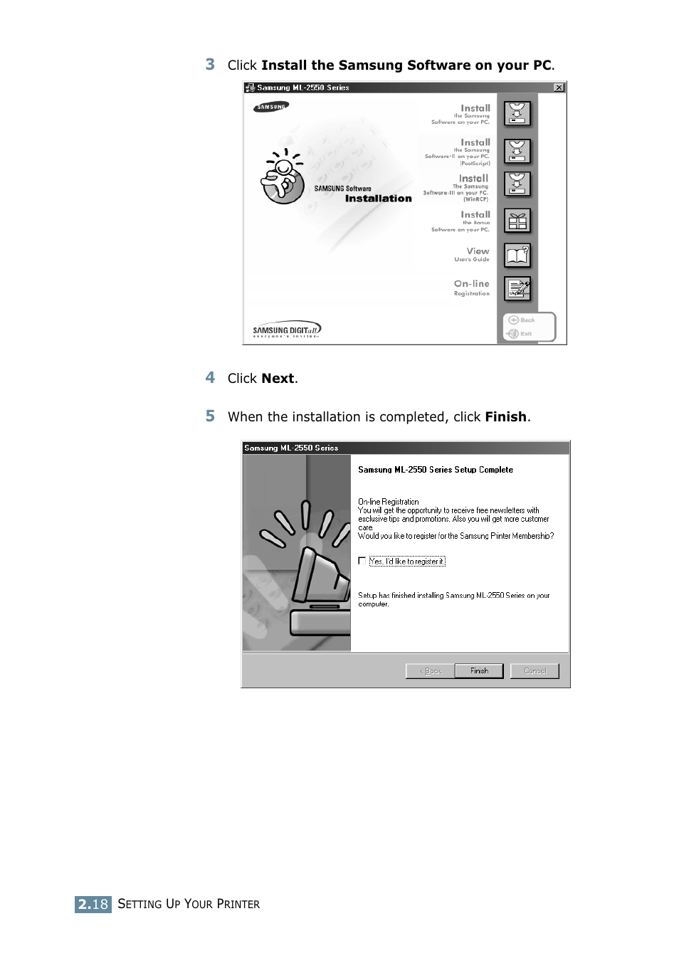 Samsung ML-2550 Series User Manual | Page 41 / 233