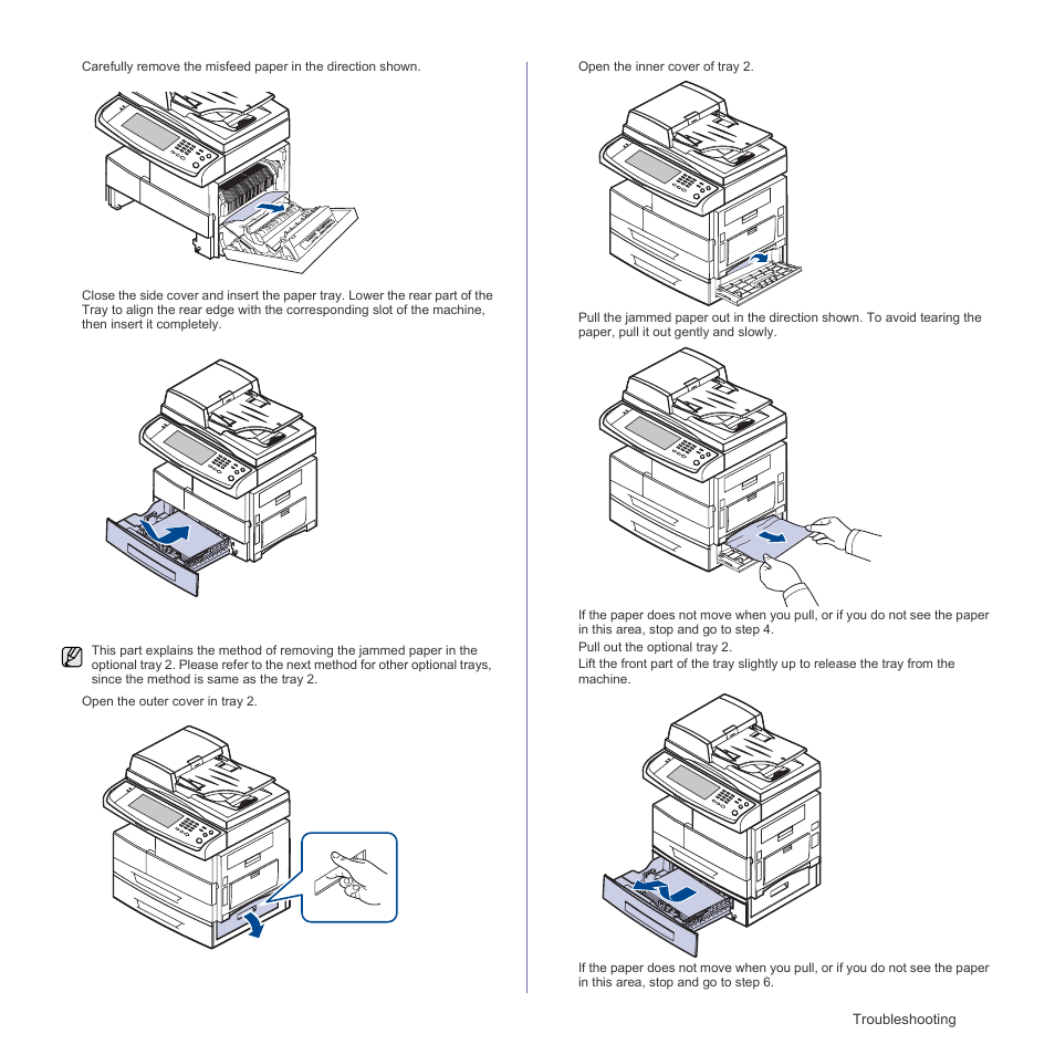 In the optional tray, See "in the optional | Samsung SCX-6555N Series User Manual | Page 101 / 186